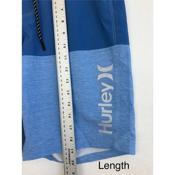 Hurley Mens Striped Boardshorts Size 30 Blue Gradient Quick-Dry With Pocket - Picture 6 of 7